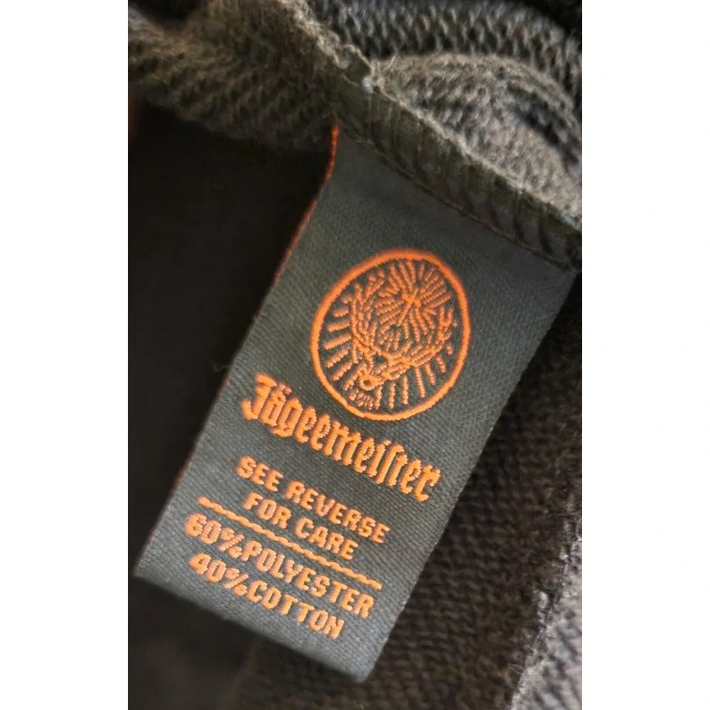 Jagermeister Womens Black Zip Up Logo Sweatshirt German Liquor Sz S Hipster Y2K